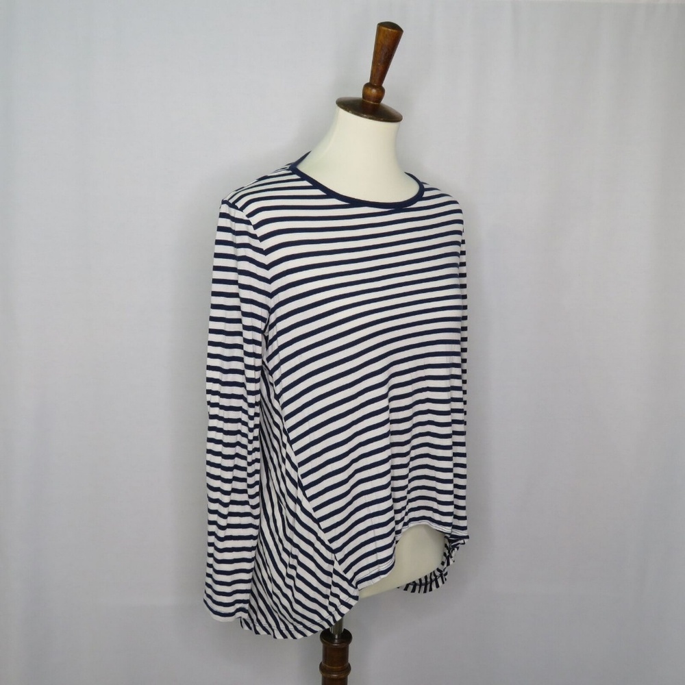 Banana Republic Blue White Stripe Long Sleeve Top - Picture 3 of 7